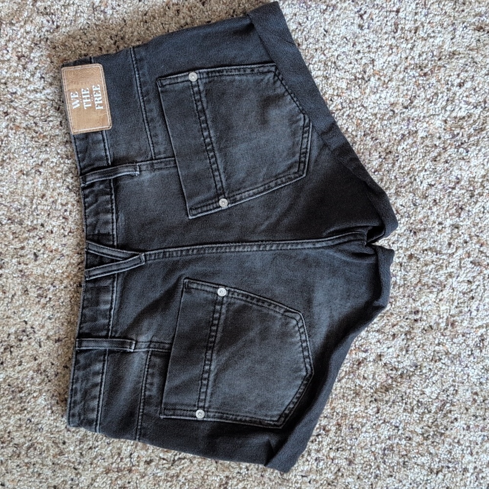 Free People We The Free Black Denim Shorts Sz 27 - Picture 12 of 14